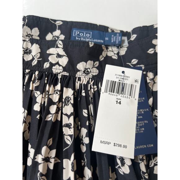 Polo Ralph Lauren Pleated Full A-Line Floral Mini Skirt Women's Size 14 NWT - Picture 3 of 16